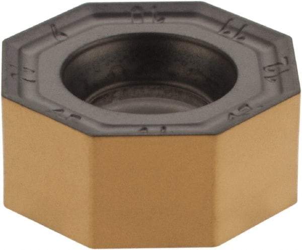 Iscar - ONMU050505 MM Grade IC830 Carbide Milling Insert - TiAlN/TiN Finish, 0.2047" Thick, 13mm Inscribed Circle, 0.5mm Corner Radius - Apex Tool & Supply