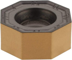 Iscar - ONMU050505 MM Grade IC830 Carbide Milling Insert - TiAlN/TiN Finish, 0.2047" Thick, 13mm Inscribed Circle, 0.5mm Corner Radius - Apex Tool & Supply