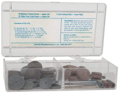 Cratex - 49 Piece Rubberized Small Wheel & Abrasive Point Set - Includes 4 Mandrels, 3 Points & 42 Wheels - Apex Tool & Supply