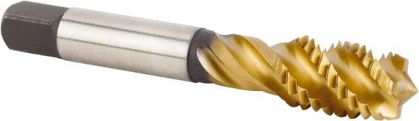Kennametal - 3/4-10 UNC 4 Flute 2BX Modified Bottoming Spiral Flute Tap - Powdered Metal, TiCN/TiN Finish, 107.95mm OAL, Right Hand Flute, Right Hand Thread, Series T630 - Apex Tool & Supply