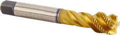 Kennametal - M16x1.50 Metric 4 Flute 6HX Modified Bottoming Spiral Flute Tap - Powdered Metal, TiCN/TiN Finish, 100mm OAL, Right Hand Flute, Right Hand Thread, Series T631 - Apex Tool & Supply