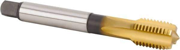 Kennametal - M14x2.00 Metric Coarse 6HX 4 Flute TiCN/TiN Finish Powdered Metal Straight Flute Machine Tap - Modified Bottoming, Right Hand Thread, 110mm OAL, 20mm Thread Length, Oversize - Apex Tool & Supply