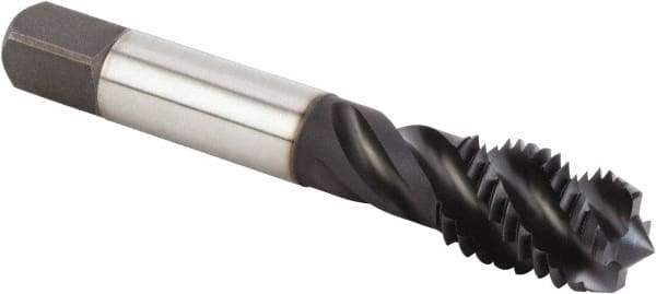 Kennametal - 5/8-11 UNC 4 Flute 2BX Modified Bottoming Spiral Flute Tap - Powdered Metal, TiN/CrC/C Finish, 96.77mm OAL, Right Hand Flute, Right Hand Thread, Series T630 - Apex Tool & Supply