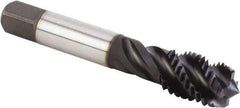 Kennametal - 5/8-11 UNC 4 Flute 2BX Modified Bottoming Spiral Flute Tap - Powdered Metal, TiN/CrC/C Finish, 96.77mm OAL, Right Hand Flute, Right Hand Thread, Series T630 - Apex Tool & Supply