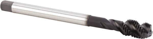 Kennametal - M12x1.25 Metric 4 Flute 6HX Modified Bottoming Spiral Flute Tap - Powdered Metal, TiN/CrC/C Finish, 100mm OAL, Right Hand Flute, Right Hand Thread, Series T631 - Apex Tool & Supply