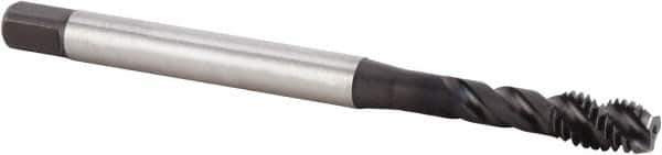 Kennametal - M6x1.00 Metric 3 Flute 6HX Modified Bottoming Spiral Flute Tap - Powdered Metal, TiN/CrC/C Finish, 80mm OAL, Right Hand Flute, Right Hand Thread, Series T631 - Apex Tool & Supply