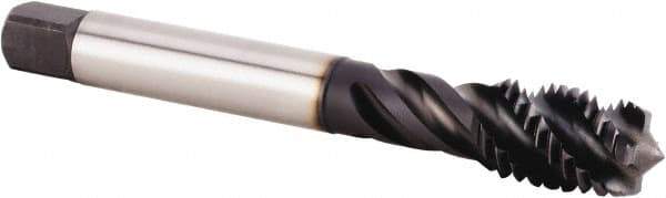 Kennametal - M16x2.00 Metric 4 Flute 6HX Modified Bottoming Spiral Flute Tap - Powdered Metal, TiN/CrC/C Finish, 110mm OAL, Right Hand Flute, Right Hand Thread, Series T630 - Apex Tool & Supply