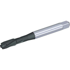 Kennametal - M8x1.25 Metric 3 Flute 6HX Plug Spiral Flute Tap - Powdered Metal, TiN/CrC/C Finish, 90mm OAL, Left Hand Flute, Right Hand Thread, Series T621 - Apex Tool & Supply