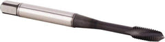 Kennametal - M3x0.50 Metric 3 Flute 6HX Plug Spiral Flute Tap - Powdered Metal, TiN/CrC/C Finish, 56mm OAL, Left Hand Flute, Right Hand Thread, Series T620 - Exact Industrial Supply