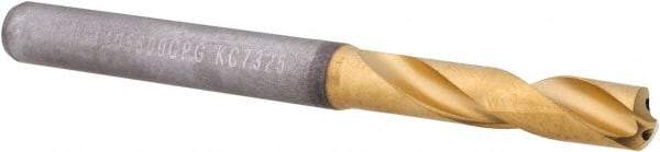Kennametal - 5.6mm 140° Spiral Flute Solid Carbide Screw Machine Drill Bit - Multilayer TiAlN Finish, Right Hand Cut, 28mm Flute Length, 66mm OAL, Standard Point, Straight Shank, Through Coolant - Apex Tool & Supply