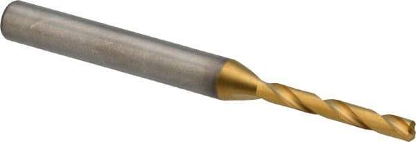 Kennametal - 3.1mm 140° Solid Carbide Jobber Drill - Multilayer TiAlN Finish, Right Hand Cut, Spiral Flute, Straight Shank, 66mm OAL, Standard Point - Apex Tool & Supply