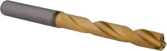 Kennametal - 19/64" 140° Solid Carbide Jobber Drill - Multilayer TiAlN Finish, Right Hand Cut, Spiral Flute, Straight Shank, 91mm OAL, Standard Point - Apex Tool & Supply