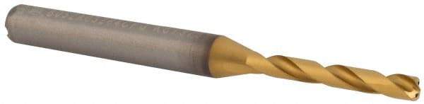 Kennametal - #30 140° Solid Carbide Jobber Drill - Multilayer TiAlN Finish, Right Hand Cut, Spiral Flute, Straight Shank, 66mm OAL, Standard Point - Apex Tool & Supply