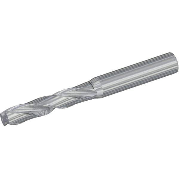 Kennametal - 21mm 180° Spiral Flute Solid Carbide Screw Machine Drill Bit - Bright Finish, Right Hand Cut, 86mm Flute Length, 141mm OAL, Flat-Bottom Point, Straight Shank, Through Coolant - Apex Tool & Supply