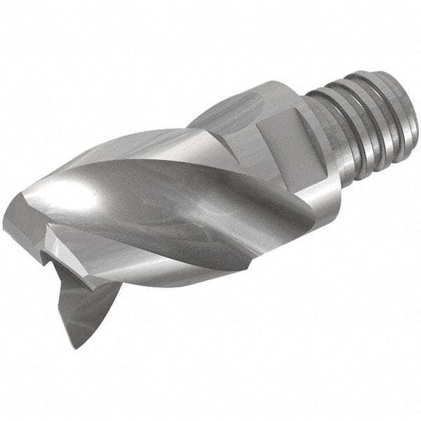 Iscar - MM EA Grade IC08 Carbide T-Slot Milling Tip Insert - Uncoated, 3 Flutes, 24.99mm Cutting Diam, 19mm Depth of Cut, 37.01mm Extension, 0.02" Cnr Rad, 40° Helix - Apex Tool & Supply