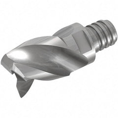Iscar - MM EA Grade IC08 Carbide T-Slot Milling Tip Insert - Uncoated, 3 Flutes, 24.99mm Cutting Diam, 19mm Depth of Cut, 37.01mm Extension, 0.02" Cnr Rad, 40° Helix - Apex Tool & Supply