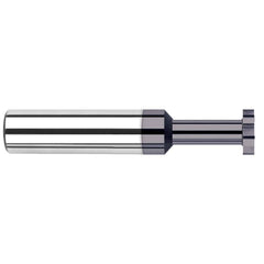 Woodruff Keyseat Cutter: 0.5″ Cut Dia, 0.375″ Cut Width, 1/2″ Shank Dia, Straight Tooth 3″ OAL, 8 Teeth, Solid Carbide, AlTiN Finish