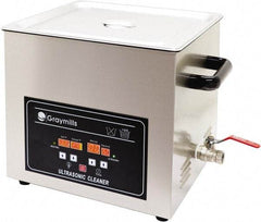 Graymills - Bench Top Water-Based Ultrasonic Cleaner - 0.8 Gal Max Operating Capacity, 304 Stainless Steel Tank, 234.95mm High x 10-1/2" Long x 6-1/2" Wide, 120 Input Volts - Apex Tool & Supply