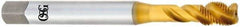 OSG - 7/8-14 UNF 4 Flute 2B Modified Bottoming Spiral Flute Tap - Vanadium High Speed Steel, TiN Finish, 140mm OAL, Right Hand Flute, Right Hand Thread, Series 230 - Apex Tool & Supply