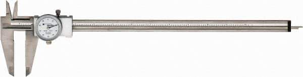 TESA Brown & Sharpe - 0" to 12" Range, 0.001" Graduation, 0.1" per Revolution, Dial Caliper - White Face, 2.5" Jaw Length, Accurate to 0.02mm/0.03mm - Apex Tool & Supply