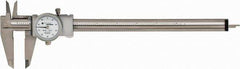 TESA Brown & Sharpe - 0" to 8" Range, 0.001" Graduation, 0.1" per Revolution, Dial Caliper - White Face, 1.9" Jaw Length, Accurate to 0.02mm/0.03mm - Apex Tool & Supply