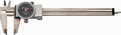 TESA Brown & Sharpe - 0" to 6" Range, 0.001" Graduation, 0.1" per Revolution, Dial Caliper - Black Face, 1.5" Jaw Length, Accurate to 0.02mm/0.03mm - Apex Tool & Supply