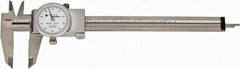 TESA Brown & Sharpe - 0" to 6" Range, 0.001" Graduation, 0.1" per Revolution, Dial Caliper - White Face, 1.5" Jaw Length, Accurate to 0.02mm/0.03mm - Apex Tool & Supply