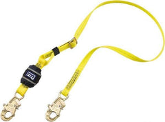 DBI/SALA - 6' Long, 310 Lb Capacity, 1 Leg Locking Snap Hook Harness Shock Absorbing Lanyard - 1" Diam, Polyester Webbing, Locking Snap Hook Anchorage Connection - Apex Tool & Supply