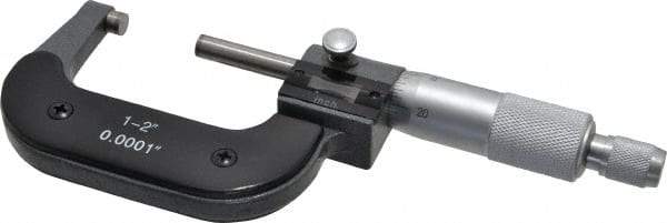 Value Collection - 1 to 2" Range, 0.0001" Graduation, Mechanical Outside Micrometer - Ratchet Stop Thimble, Digital Counter - Apex Tool & Supply