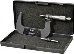 Value Collection - 3 to 4" Range, 0.0001" Graduation, Mechanical Outside Micrometer - Ratchet Stop Thimble, Digital Counter - Apex Tool & Supply