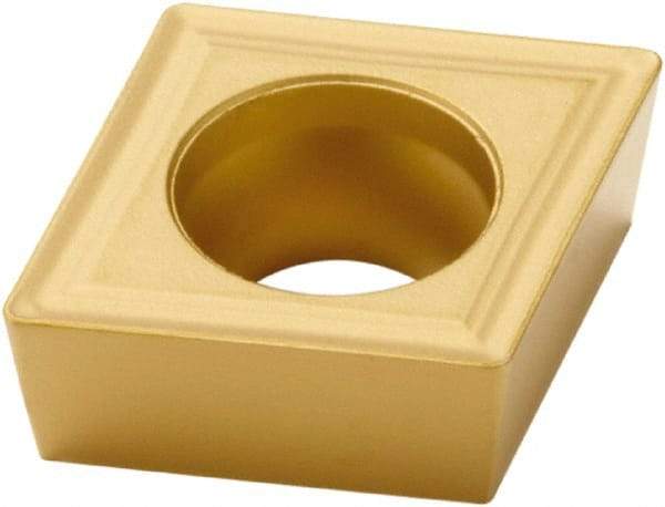 Seco - CCMT32.51 F2 Grade CP200 Carbide Turning Insert - TiAlN/TiN Finish, 80° Diamond, 3/8" Inscr Circle, 5/32" Thick, 1/64" Corner Radius - Apex Tool & Supply