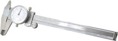 Value Collection - 0mm to 6" Range, 0.001" and 0.02 mm Graduation, 0.1" per Revolution, Dial Caliper - White Face, 1.57" Jaw Length - Apex Tool & Supply