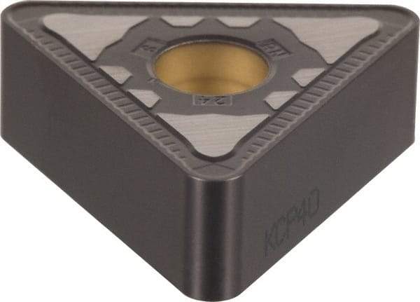 Kennametal - TNMG666 RN Grade KCP25 Carbide Turning Insert - TiCN/Al2O3 Finish, 60° Triangle, 3/4" Inscr Circle, 3/8" Thick, 3/32" Corner Radius - Apex Tool & Supply