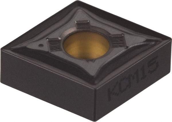 Kennametal - CNMG643 MP Grade KCM25 Carbide Turning Insert - TiN/TiCN/Al2O3 Finish, 80° Diamond, 3/4" Inscr Circle, 1/4" Thick, 3/64" Corner Radius - Apex Tool & Supply
