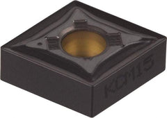 Kennametal - CNMG643 MP Grade KCM25 Carbide Turning Insert - TiN/TiCN/Al2O3 Finish, 80° Diamond, 3/4" Inscr Circle, 1/4" Thick, 3/64" Corner Radius - Apex Tool & Supply