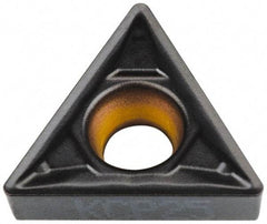 Kennametal - TCMT21.51 FP Grade KCP25 Carbide Turning Insert - TiCN/Al2O3 Finish, 60° Triangle, 1/4" Inscr Circle, 3/32" Thick, 1/64" Corner Radius - Apex Tool & Supply