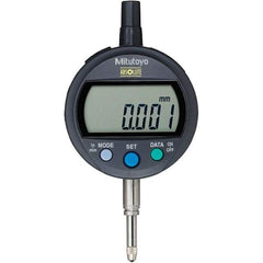 Mitutoyo - 0 to 12.7mm Range, 0.001mm Graduation, Electronic Drop Inidicator - Flat Back, 0.003mm Accuracy, LCD Display, Metric - Apex Tool & Supply