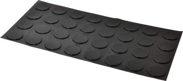Made in USA - 1.23" Wide x 0.1" High, Self Adhesive Polyurethane Bumpers - Cylindrical - Apex Tool & Supply