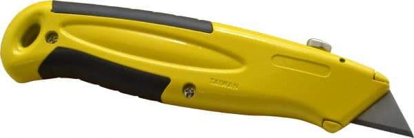 PHC - Retractable Utility Knife - 2-1/4" Blade, Yellow Zinc Handle, 5 Blades Included - Apex Tool & Supply