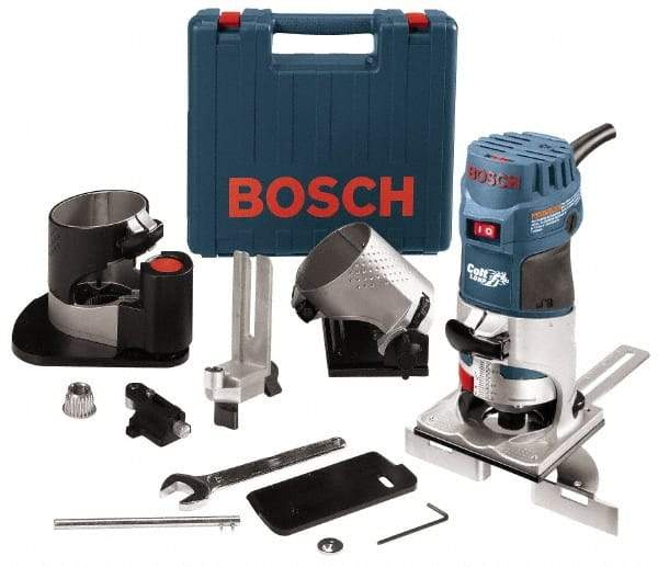 Bosch - Router Kits Router Type: Palm Grip Speed (RPM): 16000-35000 - Apex Tool & Supply