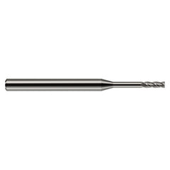 Miniature End Mills - Long Reach, Standard Flute - 0.0900″ Cutter Diameter × 0.2700″ Length of Cut × 0.6250″ (5/8″) Reach Carbide Square End Mill, 4 Flutes