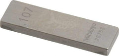 Mitutoyo - 0.107" Rectangular Steel Gage Block - Accuracy Grade 0, Includes Certificate of Inspection - Apex Tool & Supply