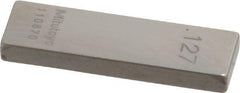 Mitutoyo - 0.127" Rectangular Steel Gage Block - Accuracy Grade 0, Includes Certificate of Inspection - Apex Tool & Supply