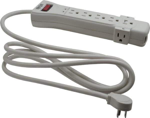 Tripp-Lite - 7 Outlets, 120 Volts, 15 Amps, 7' Cord, Power Outlet Strip - Free Hanging, Keyhole Mount, 5-15P NEMA Configuration, 10.3" Strip, UL1449 3rd Edition - Apex Tool & Supply