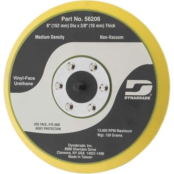 Dynabrade - 6" Diam Disc Backing Nonvacuum Replacement Pad - Medium Density, 13,000 RPM - Apex Tool & Supply