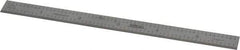 SPI - 6" Long, 1/100, 1/10" and 0.5, 1mm Graduation, Flexible Steel Rule - Decimal/Metric Graduation Style, 1/2" Wide, Silver, Satin Chrome Finish - Apex Tool & Supply
