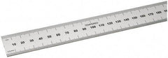 SPI - 18" Long, 0.5, 1mm Graduation, Rigid Steel Rule - Metric Graduation Style, 1-1/8" Wide, Silver, Satin Chrome Finish - Apex Tool & Supply