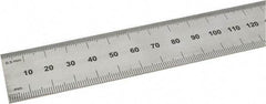 SPI - 24" Long, 0.5, 1mm Graduation, Rigid Steel Rule - Metric Graduation Style, 1-1/8" Wide, Silver, Satin Chrome Finish - Apex Tool & Supply