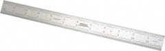 SPI - 12" Long, 1/64, 1/32, 1/16, 1/8" Graduation, Rigid Steel Rule - 4R Graduation Style, 1" Wide, Silver - Apex Tool & Supply