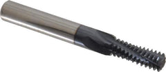 Accupro - 3/8-16 UNC, 0.285" Cutting Diam, 4 Flute, Solid Carbide Helical Flute Thread Mill - Internal Thread, 3/4" LOC, 2-1/2" OAL, 5/16" Shank Diam - Apex Tool & Supply